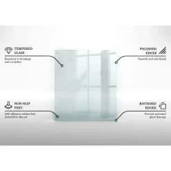 Tulup - Glas Snijplank - Rechthoek - Transparant - 60x52 Cm - Dienblad Antislip - Broodplank