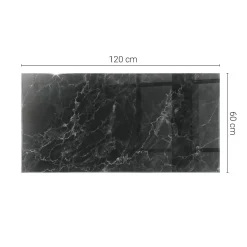 Tulup - Glazen Eettafel - Ronde - Zwart - 120x60 Cm - Glazen Tafelblad - Bureaublad