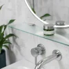 Tulup - Glazen Planchet Voor De Badkamer - Halfitransparant - 40x13 Cm - Melkglas Effect