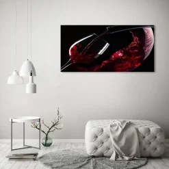Tulup - Glazen Schilderij - Rode Wijn - Rood - 120x60 Cm - Foto Glas