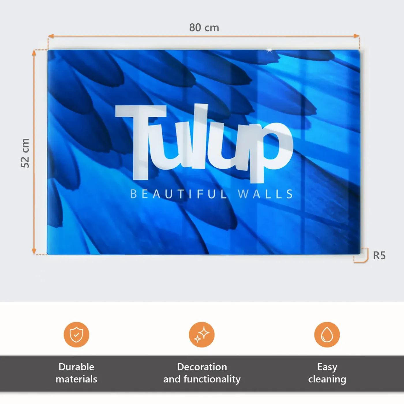 Tulup - Glazen Snijplank - Citroenen En Water - Geel - 80x52 Cm - Dienblad Antislip - Broodplank