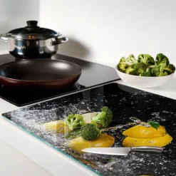 Tulup - Glazen Snijplank - Citroenen En Water - Geel - 80x52 Cm - Dienblad Antislip - Broodplank