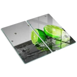 Tulup - Glazen Snijplankenset - Kalk In Water - Groente - 2 St 30x52 Cm - Keukenbenodigdheden