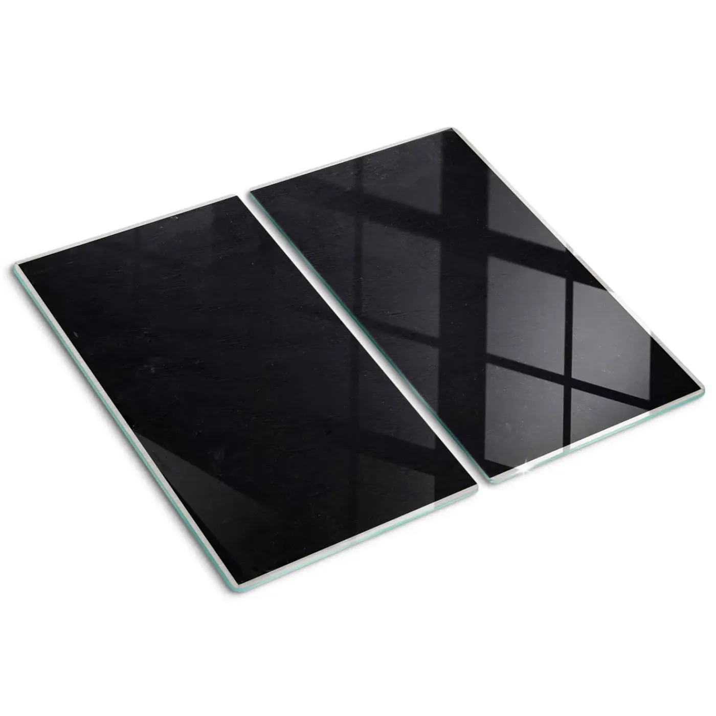 Tulup - Glazen Snijplankenset - Prikbord - Zwart - 2 St 30x52 Cm - Broodplank - Dienblad Glas