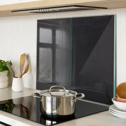 Tulup - Glazen Snijplankenset - Prikbord - Zwart - 2 St 30x52 Cm - Broodplank - Dienblad Glas