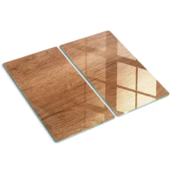 Tulup - Glazen Snijplankenset - Hout - Bruin - 2 St 30x52 Cm - Dienblad Antislip - Broodplank