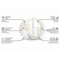 Tulup - Glazen Tafelblad - Vierkant - Zwart - 80 Cm - Glasplaat - Bureaublad