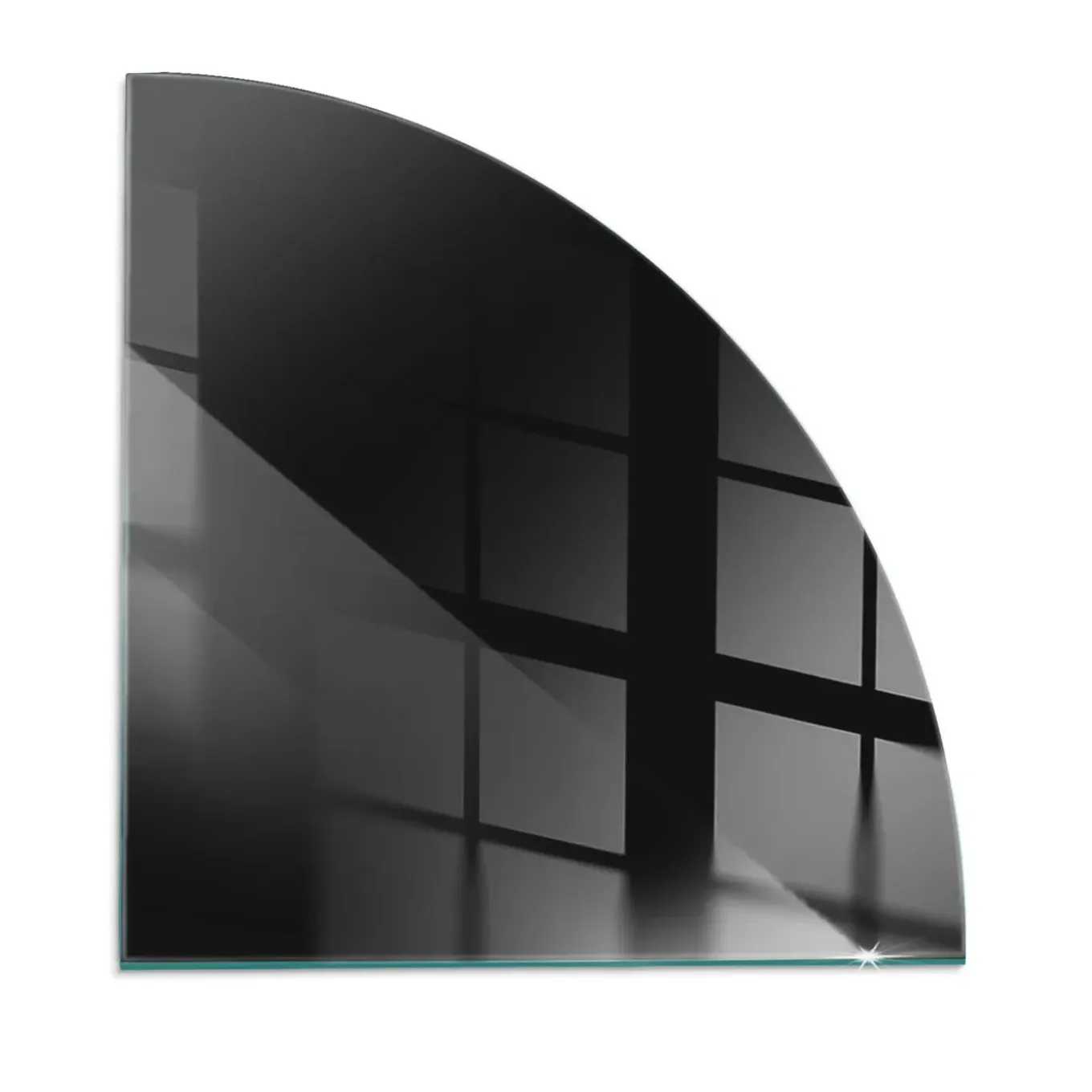 Tulup - Kachel Vloerplaat - Kwartcirkel - Zwart - 100x100 Cm - Plaat Onder Houtkachel