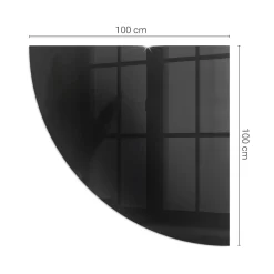Tulup - Kachel Vloerplaat - Kwartcirkel - Zwart - 100x100 Cm - Plaat Onder Houtkachel