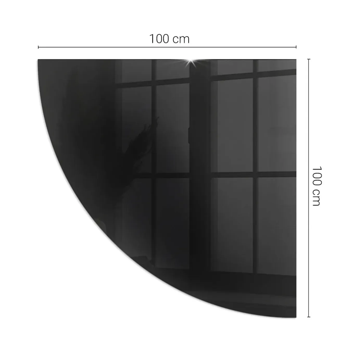 Tulup - Kachel Vloerplaat - Kwartcirkel - Zwart - 100x100 Cm - Plaat Onder Houtkachel