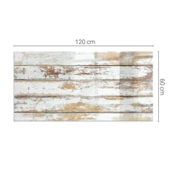 Tulup - Kachel Vloerplaat - Rechthoekig - Roestige Houten Plank - 120x60 Cm - Plaat Onder Houtkachel