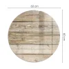Tulup - Kachel Vloerplaat - Ronde - Beige - 60 Cm - Plaat Onder Houtkachel