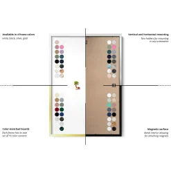 Tulup - Magnetisch Bord Voor Reismagneten - Witte Lijst - Wit - 60x40 Cm - Rechthoekig