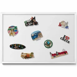 Tulup - Magnetisch Bord Voor Reismagneten - Witte Lijst - Wit - 60x40 Cm - Rechthoekig