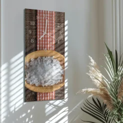 Tulup - Moderne Glazen Wandklok - Rechthoekige Verticaal - Zeezout - Veelkleurig - 30x60 Cm