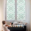 Tulup - Plakfolie Op Raam - Groene Symmetrie - Groene - 100x146 Cm - Raamfolie Anti Inkijk