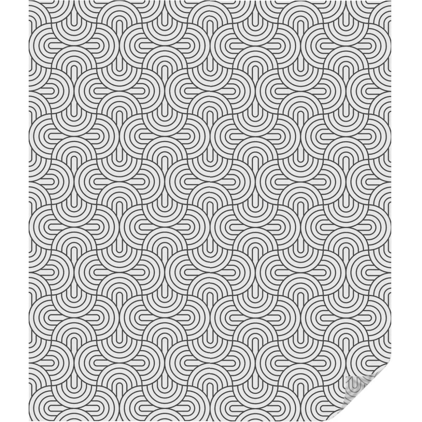 Tulup - Plakfolie Raam Glas In Lood - Geometrische Halve Cirkels - Zwart-wit - 100x116 Cm -