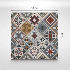 Tulup - Plaktegels Vloer - Mandala - Veelkleurig - Verpakking Van 9 St. 30x30 Cm - Vinyl Tegels