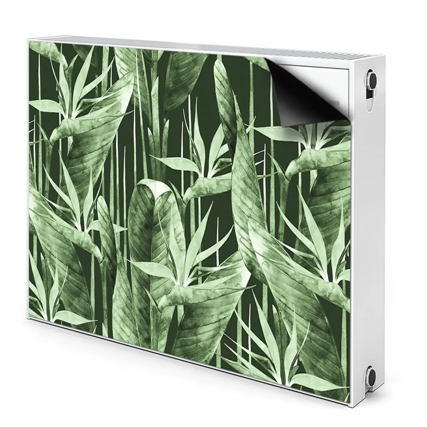 Tulup - Radiator Afdekmat - Donkere Bladeren - Blauw - 110x60 Cm - Magnetische Radiatormat