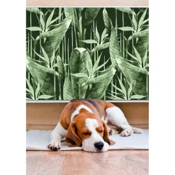 Tulup - Radiator Afdekmat - Donkere Bladeren - Blauw - 110x60 Cm - Magnetische Radiatormat