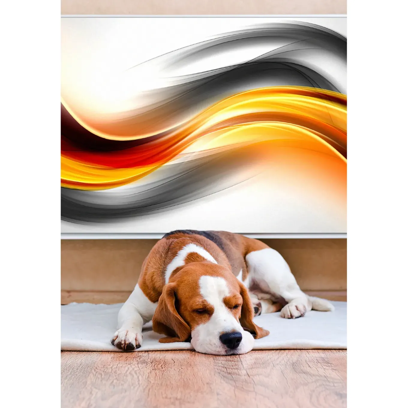 Tulup - Radiator Folie Magnetisch - Abstractie - Blauw - 100x60 Cm - Radiatormat