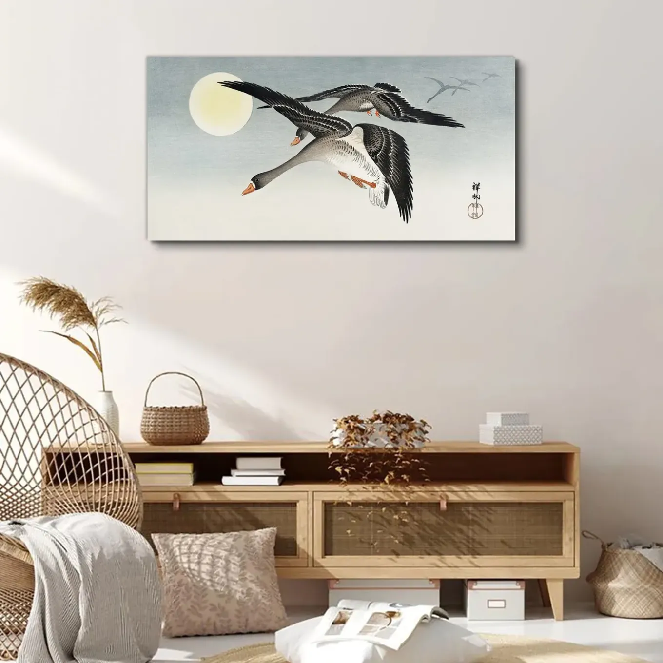 Tulup - Schilderij Canvas - Vogels In De Lucht - Veelkleurig - 100x50 Cm - Canvas Doek Foto