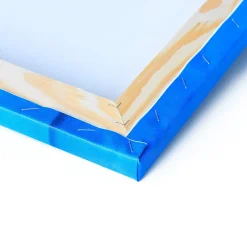 Tulup - Schilderij Doek - Japanse Heuvel - Blauw - 120x60 Cm - Canvas Kunst