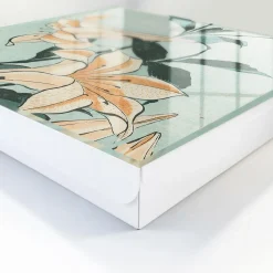 Tulup - Sleutelkastje Huis - Subtiele Lelies - Groene - 30x30x5 Cm Rechtsopenend - Zwart