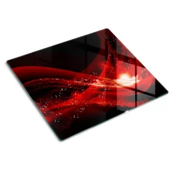 Tulup - Snijplank Glas - Abstract - Rood - 60x52 Cm - Dienblad Rechthoek - Keukenbenodigdheden