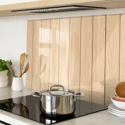 Tulup - Snijplank Glas - Hout - Beige - 80x52 Cm - Broodplank - Dienblad Rechthoek