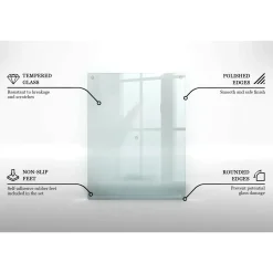 Tulup - Snijplank Glas - Rechthoek - Transparant - 52x40 Cm - Broodplank - Antislip Dienblad