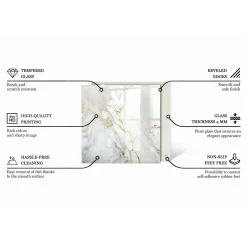 Tulup - Tafelblad - Rechthoek - Grijs - 60x60 Cm - Glasplaat - Bureaublad