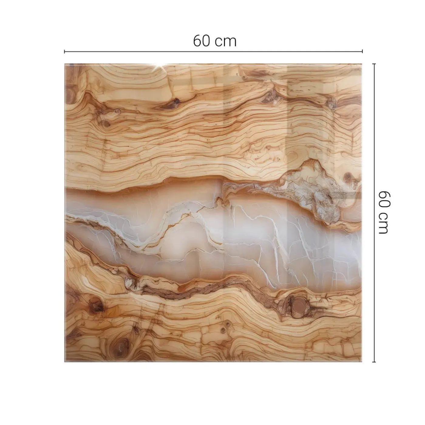 Tulup - Tafelblad - Rechthoek - Grijs - 60x60 Cm - Glasplaat - Bureaublad