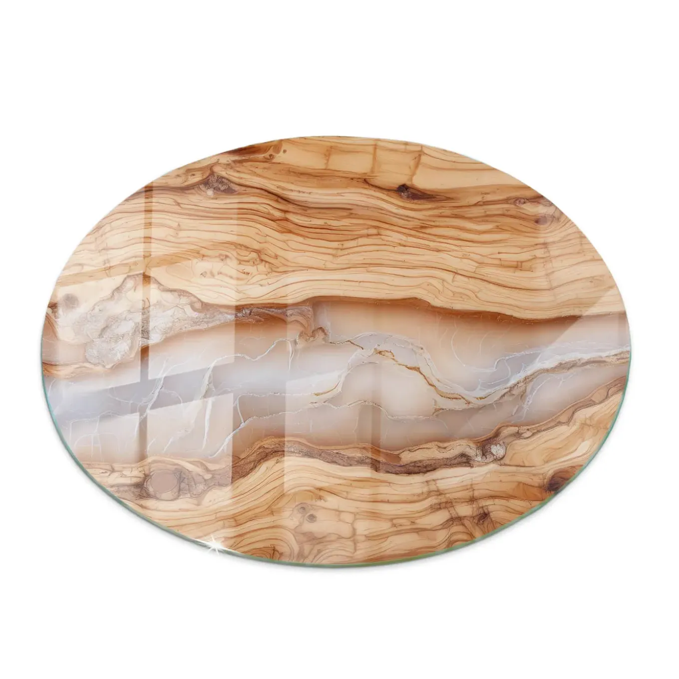 Tulup - Tafelblad Rechthoek - Ronde - Grijs - 70 Cm - Glasplaat - Bureaublad