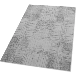Tulup - Tapijt Buiten - Grijze Mozaïek - Wit - 60x90 Cm - Buitenkleed Balkon