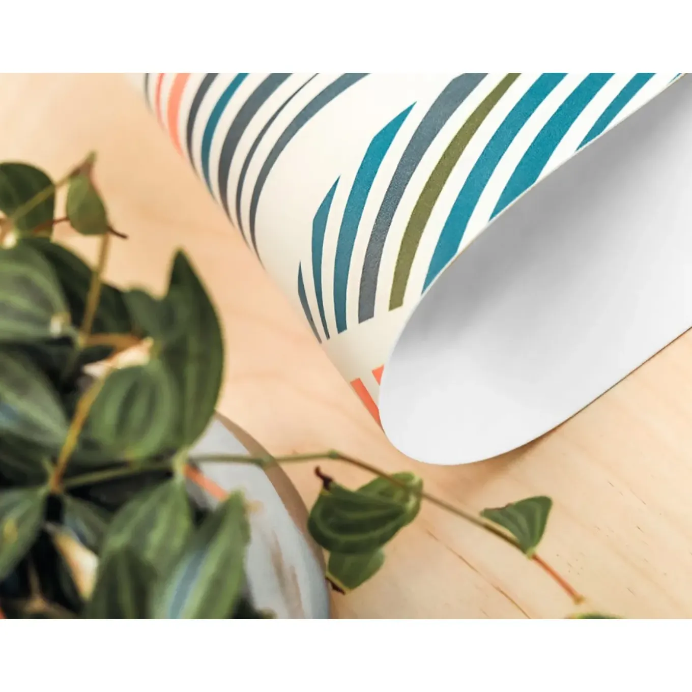 Tulup - Tapijt Vinyl - Rond - Blauw - 140 Cm - Pvc Mat - Bloemen - Bloemen En Planten