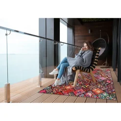 Tulup - Tapijt Voor Buiten - Patchwork Mozaïek - Rood - 60x90 Cm - Buiten Tapijt