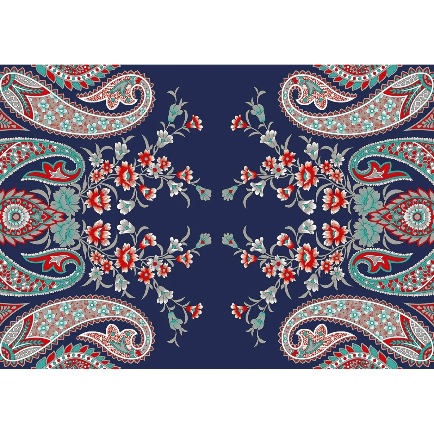 Tulup - Tapijt Voor Buiten - Perzische Stijl - Blauw - 60x90 Cm - Buiten Tapijt