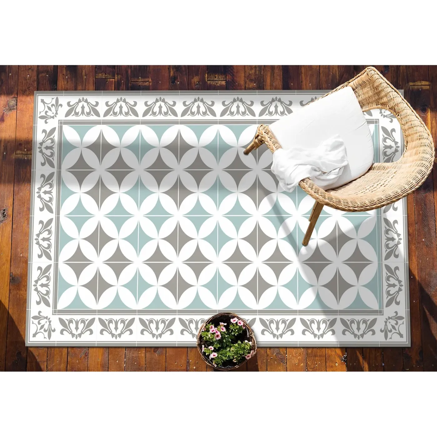 Tulup - Tapijt Voor Buiten - Portugese Tegels - Blauw - 60x90 Cm - Buiten Tapijt