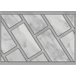 Tulup - Terrasmat - Decoratief Marmer - Groente - 60x90 Cm - Terras Tapijt