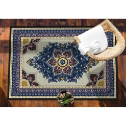 Tulup - Terras Tapijt - Turkse Stijl - Blauw - 60x90 Cm - Tapijt Buiten