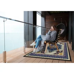 Tulup - Terras Tapijt - Turkse Stijl - Blauw - 60x90 Cm - Tapijt Buiten