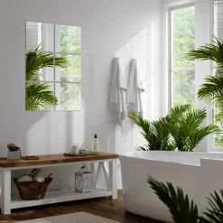 Tulup - Toiletspiegel - Vierkanten - 6 Stuks 20x20 Cm - Badkamerspiegel