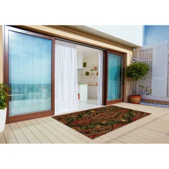 Tulup - Tuinkleed - Plantenpatronen - Zwart - 150x225 Cm - Buitenkleed