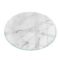 Tulup - Vloerplaat Openhaard - Ronde - Wit - 50 Cm - Onderplaat Kachel