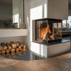 Tulup - Vloerplaat Voor Houtkachel - Kwartcirkel - Grijs - 100x100 Cm - Plaat Voor Onder Kachel
