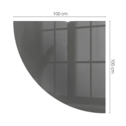 Tulup - Vloerplaat Voor Houtkachel - Kwartcirkel - Grijs - 100x100 Cm - Plaat Voor Onder Kachel