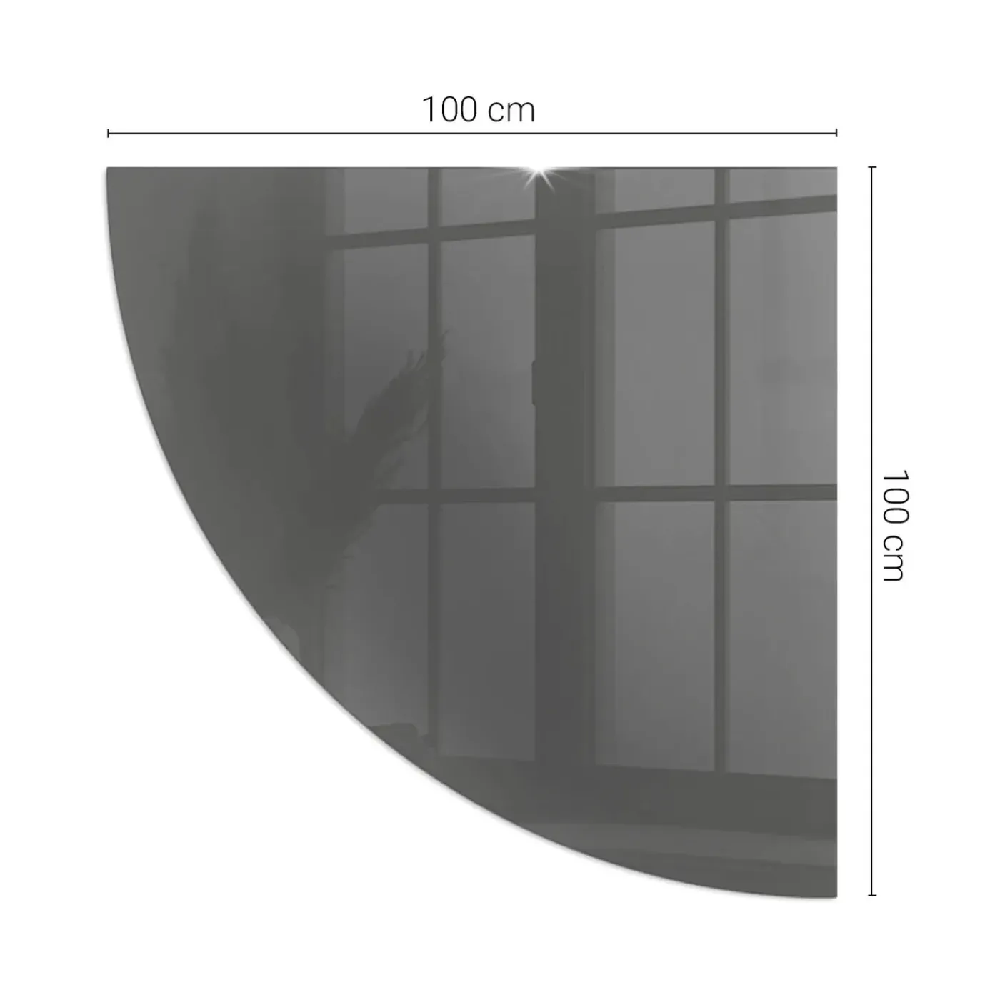 Tulup - Vloerplaat Voor Houtkachel - Kwartcirkel - Grijs - 100x100 Cm - Plaat Voor Onder Kachel