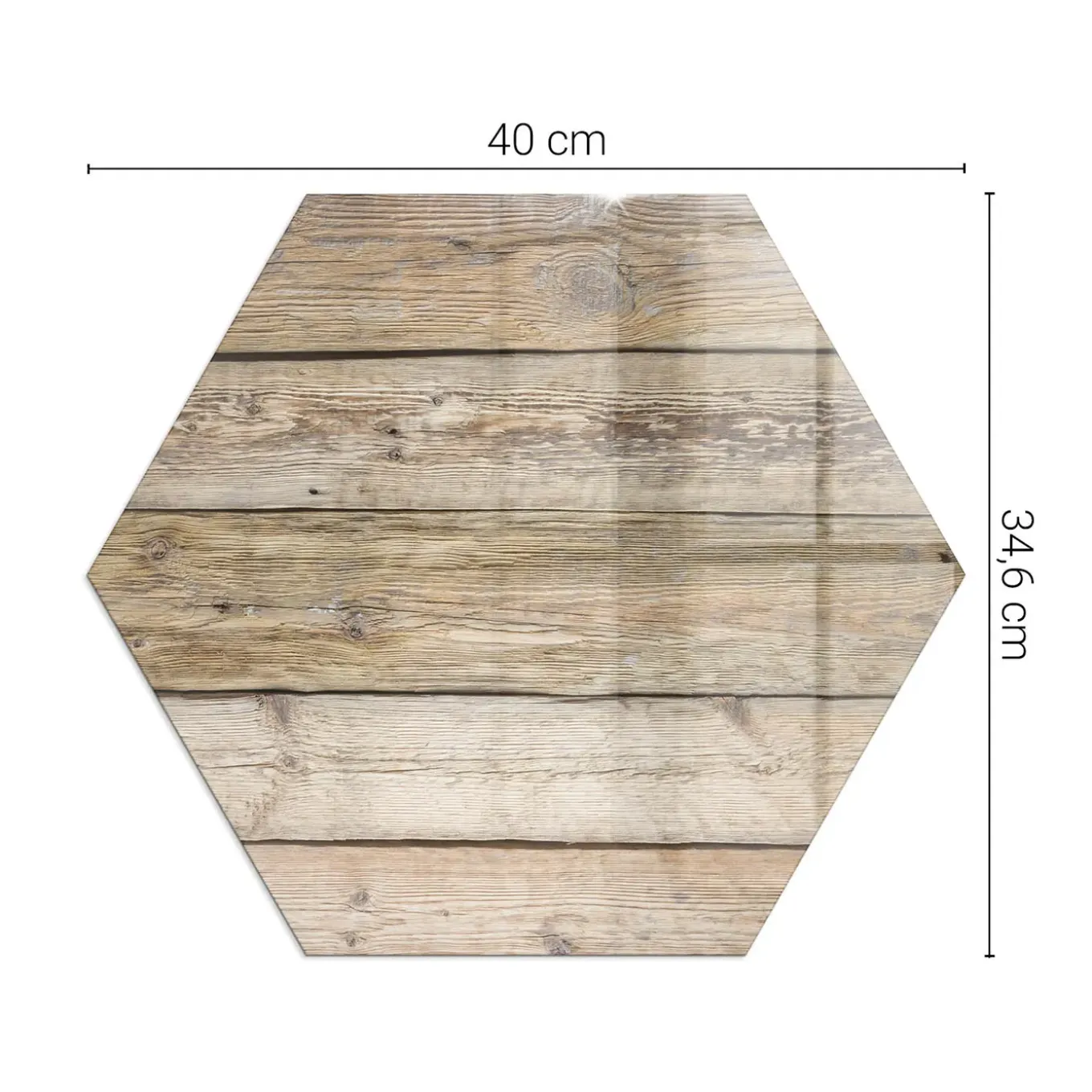 Tulup - Vloerplaat Voor Kachel - Zeshoek - Planken In Natuurlijke Stijl - H40 Cm - Onderplaat