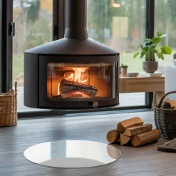 Tulup - Vloerplaat Voor Kachel - Ronde - Grijs - 50 Cm - Plaat Onder Houtkachel